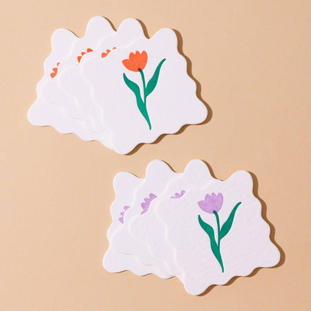 Ensemble de 8 sous-verres cartonnés Tulipe