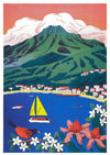Affiche risographie 'Montagne Pelée'