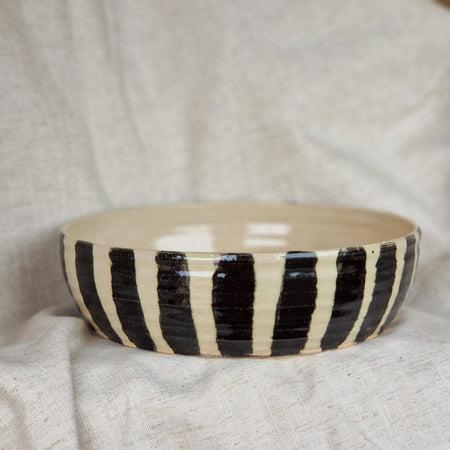 Striped ceramic bowl