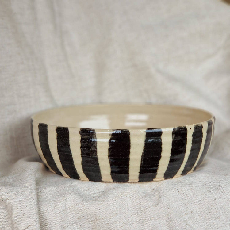 Striped ceramic bowl