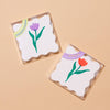 Ensemble de 8 sous-verres cartonnés Tulipe
