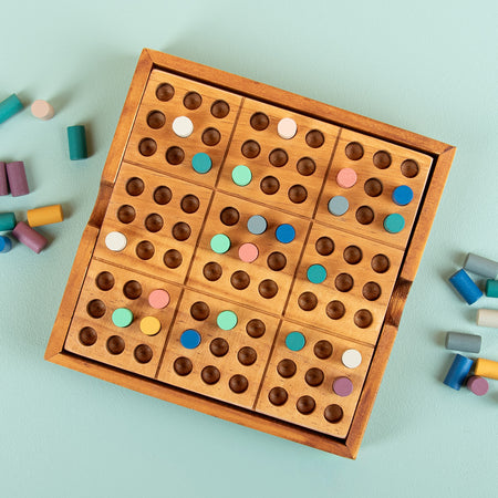 Colorful wooden sudoku game