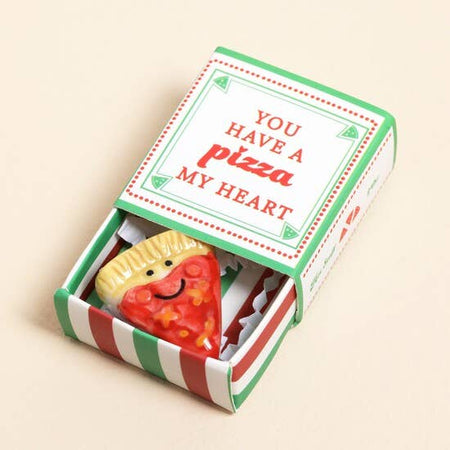 Small ceramic pizza lucky charm
