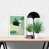 Poster 'Abstract shapes green background'