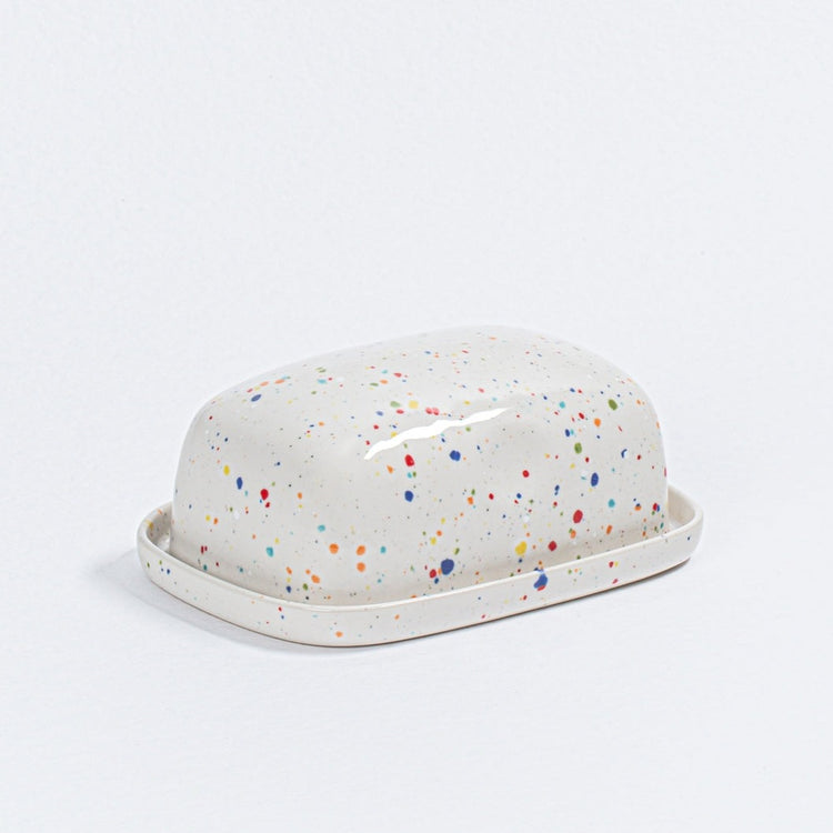 Party ceramic butter dish