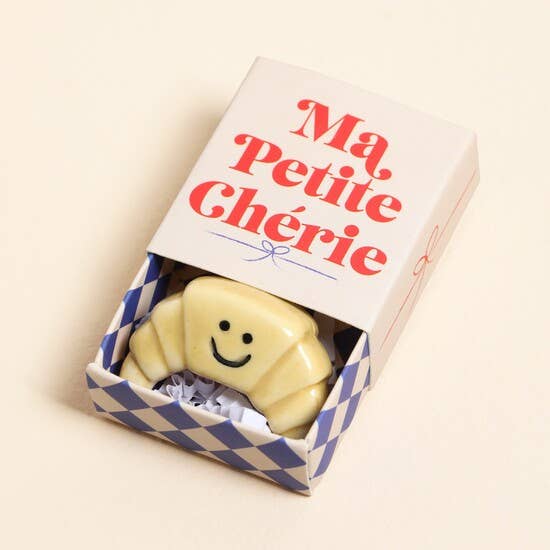 Small ceramic croissant lucky charm