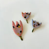 Tulip ceramic brooch