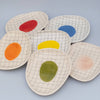 Yellow Ceramic Grid Egg Tray