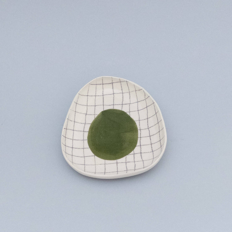 Green Ceramic Grid Egg Tray
