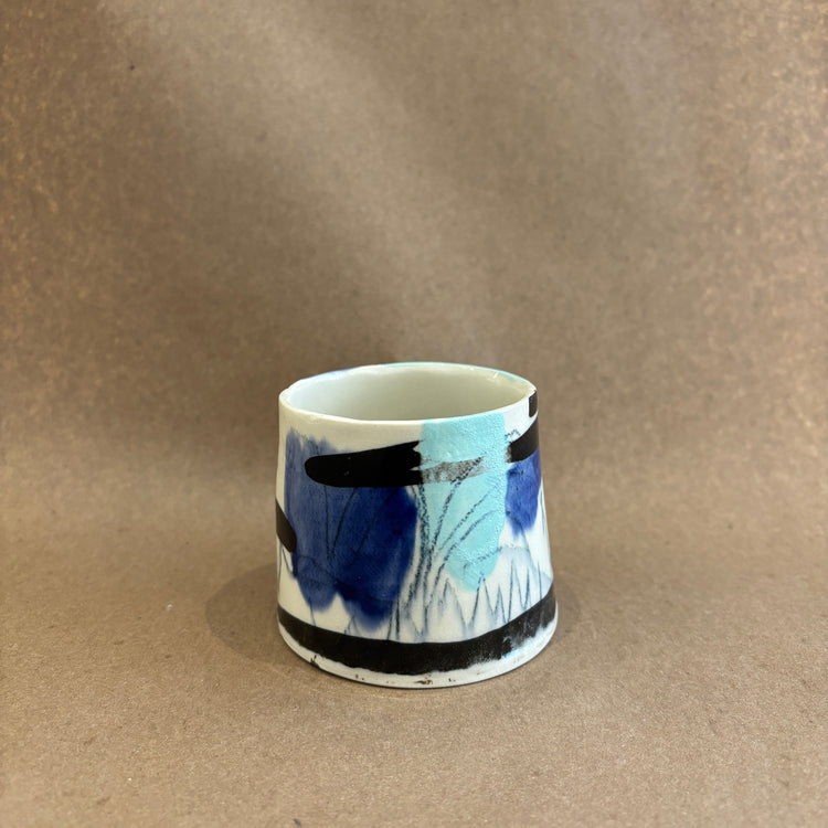 Abstract ceramic tea bowl #44
