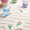 Ensemble de 8 sous-verres cartonnés Tulipe