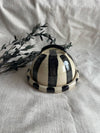 Striped ceramic butter dish