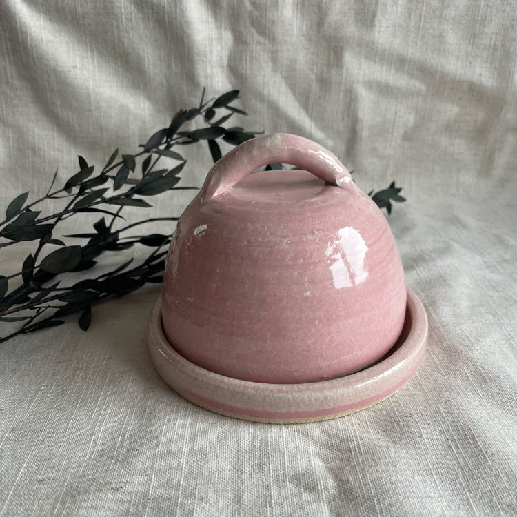 Beurrier rose en céramique