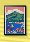Affiche risographie 'Montagne Pelée'