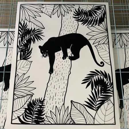 Screen-printed poster 'Panther'