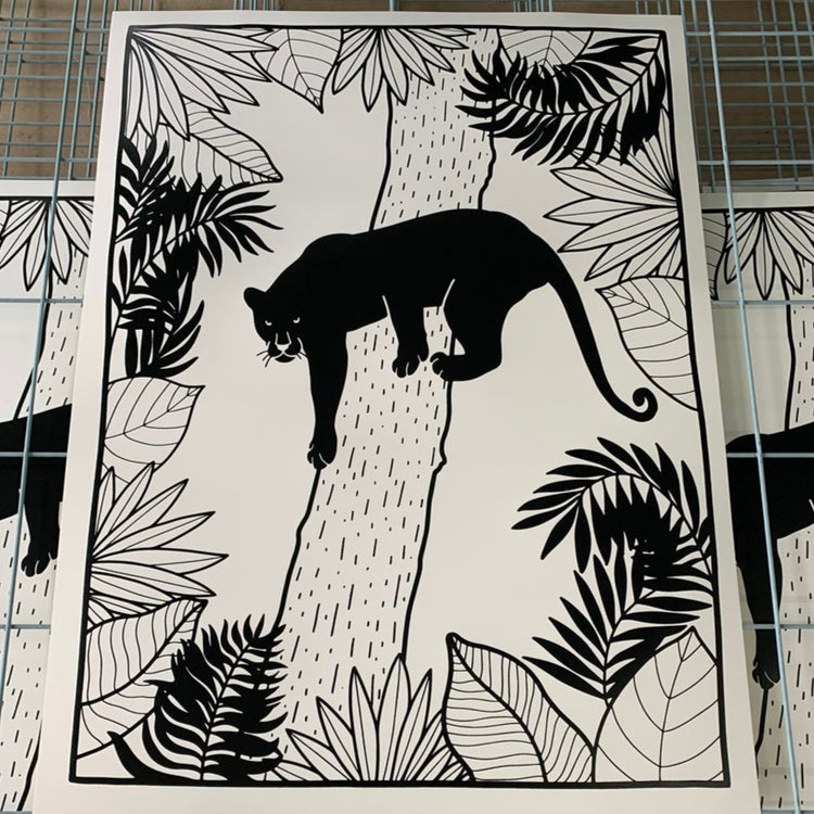 Screen-printed poster 'Panther'
