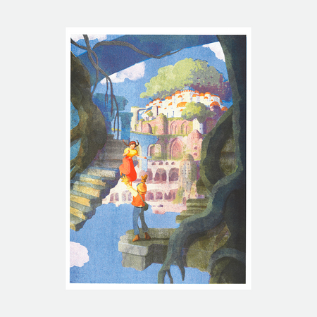 Miyazaki risography poster - The castle in the sky