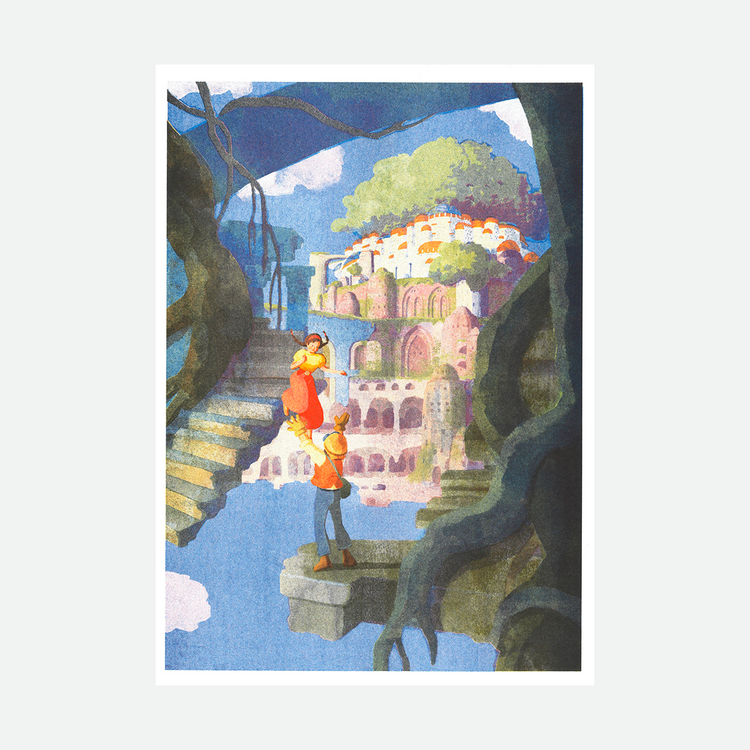 Miyazaki risography poster - The castle in the sky