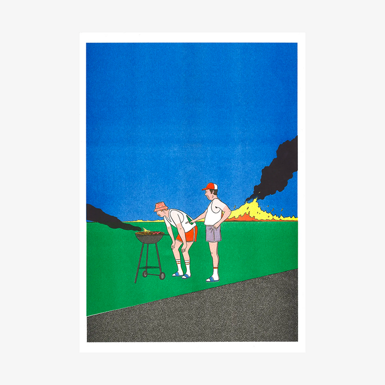 Affiche risographie 'Barbeuc'