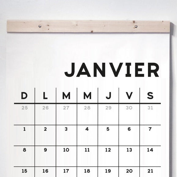 Brief Giant Calendar Wooden Stand