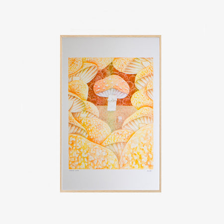Affiche risographie 'Mushroom hunter'