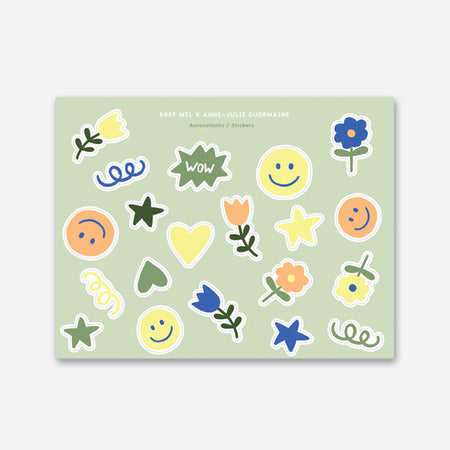 Feuille de 20 autocollants Bref