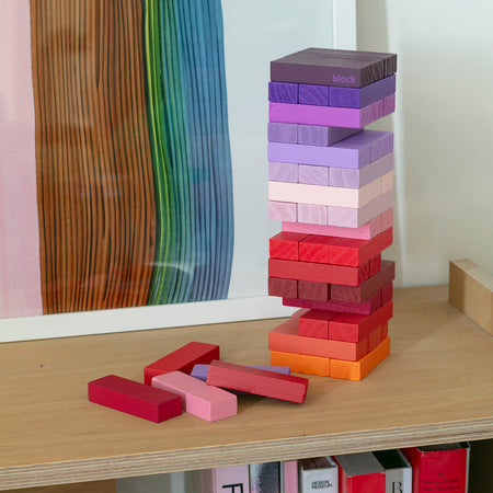 Multicolored wooden tower game