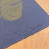 Screen printed poster 'Green Leaf' on blue paper
