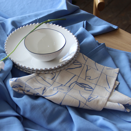 Set of 2 napkins Vanilla & Blue