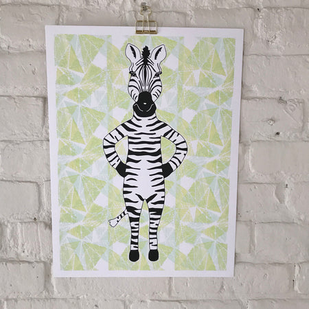 Screen-printed poster 'Zebra'