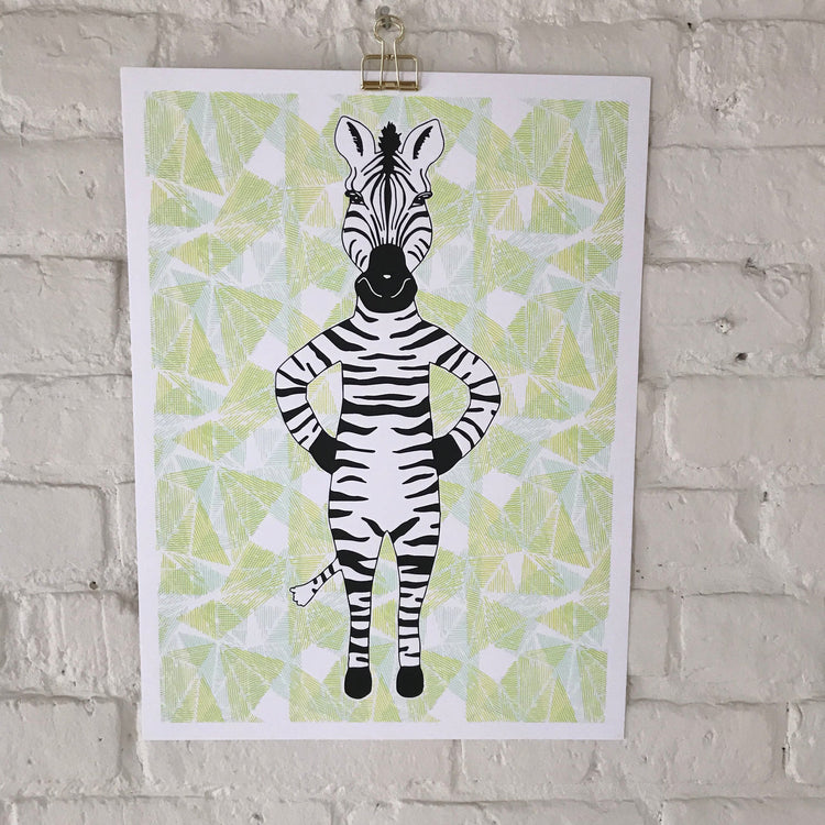 Screen-printed poster 'Zebra'