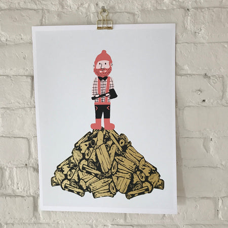 Screen-printed poster 'Lumberjack'