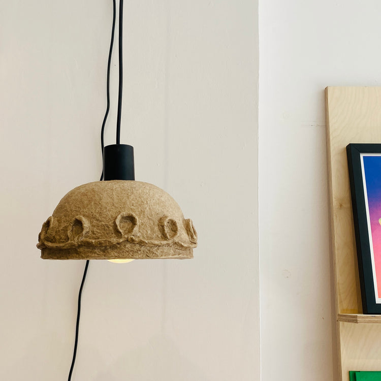 Lampe suspendue en pulpe de papier 'Swirl'