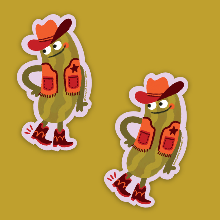 Autocollant Cornichon Cowboy