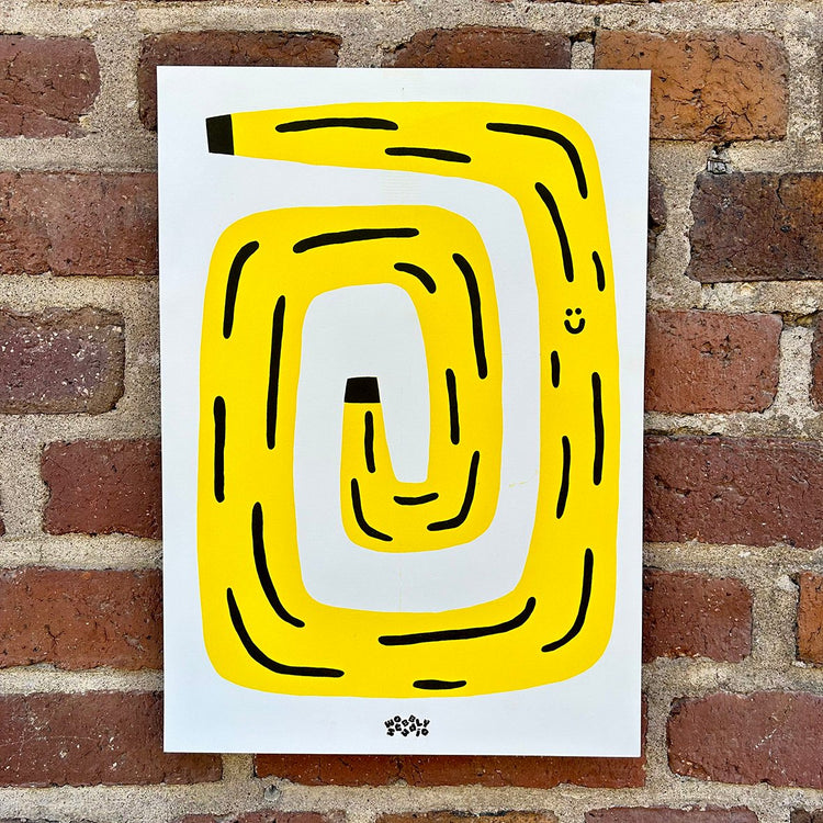 Affiche risographe 'Happy Banane'