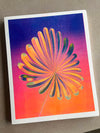 Risograph poster 'Flower at Sunset'