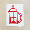 Screen printed poster 'Green Leaf' on blue paper