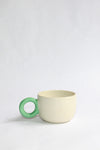Colorful ring-handled mug