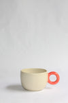 Colorful ring-handled mug