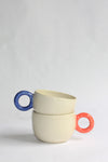 Colorful ring-handled mug