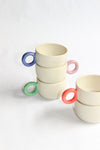 Colorful ring-handled mug