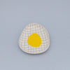 Yellow Ceramic Grid Egg Tray