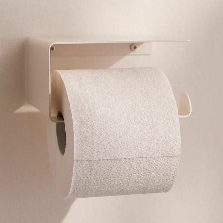 Cream toilet paper holder