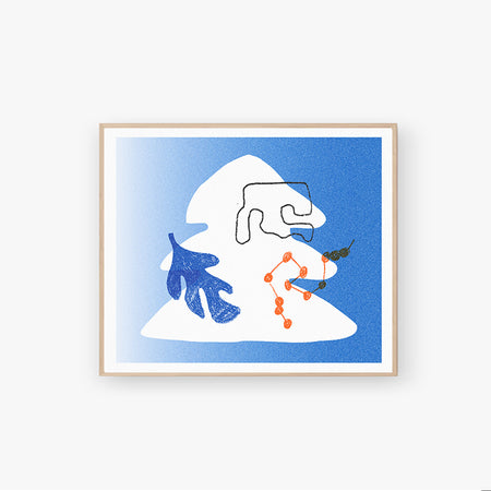 Risograph poster 'Coniferous Road'