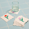 Ensemble de 8 sous-verres cartonnés Tulipe