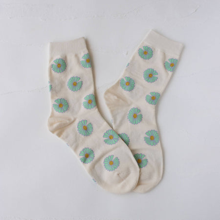 Ivory Daisy Socks