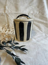 Striped Breton ceramic butter dish