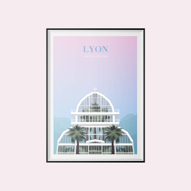 Risograph poster 'Lyon, parc de la tête d'or'