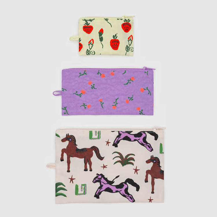 Ensemble de 3 pochettes à plat Prairie