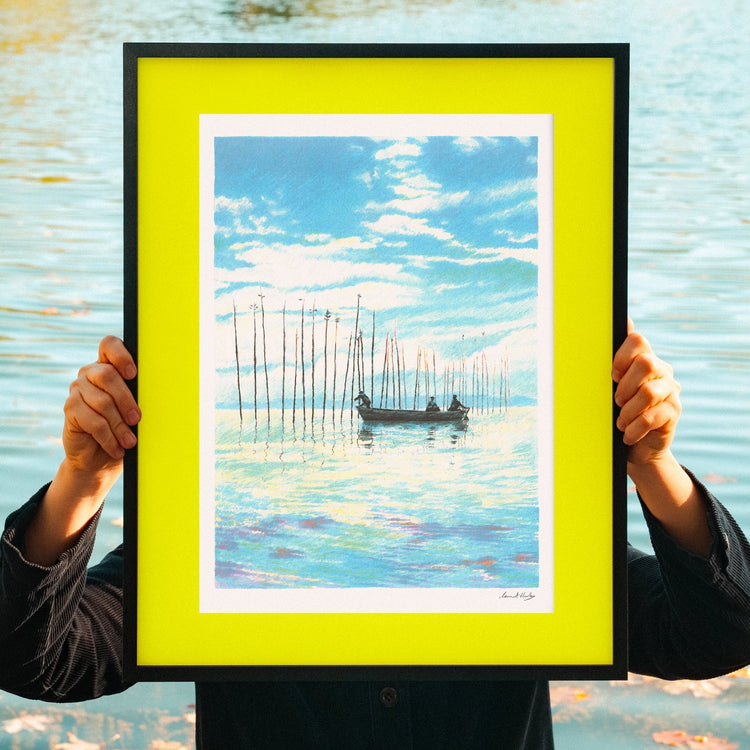 Affiche risographie 'Pour la suite du monde - Pierre Perrault & Michel Brault, 1962'